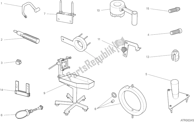 Todas as partes de 001 - Ferramentas De Serviço De Oficina do Ducati Multistrada 1200 Enduro Touring 2017
